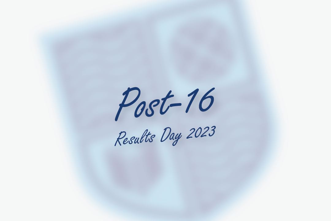 The Hundred of Hoo Academy logo with text stating 'Post-16 Results Day 2023' over the top.