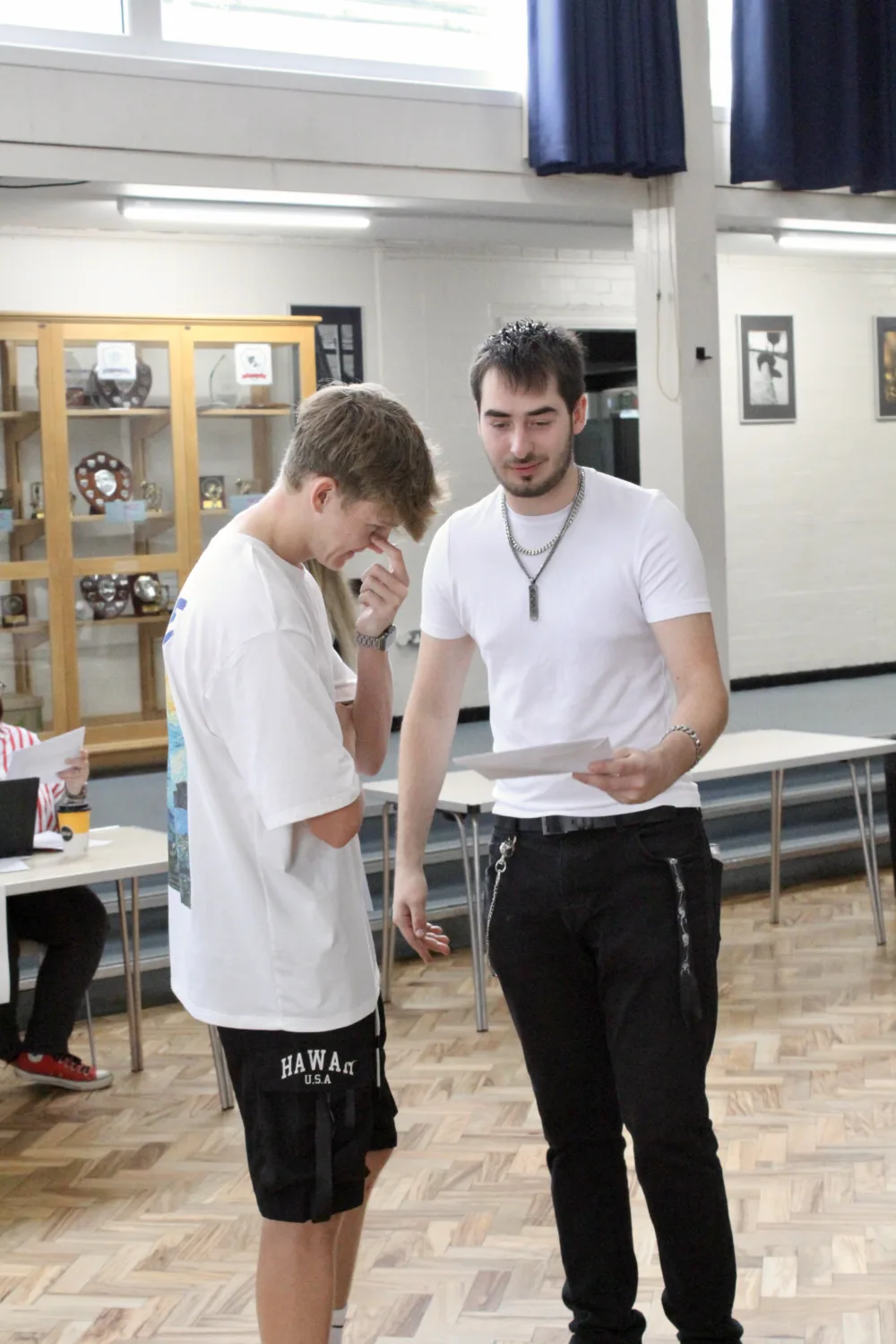 Students holding their results