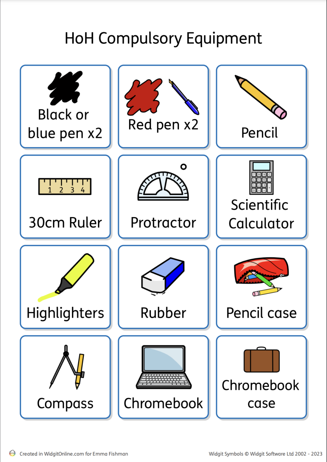 HOH Compulsory Equipment graphic