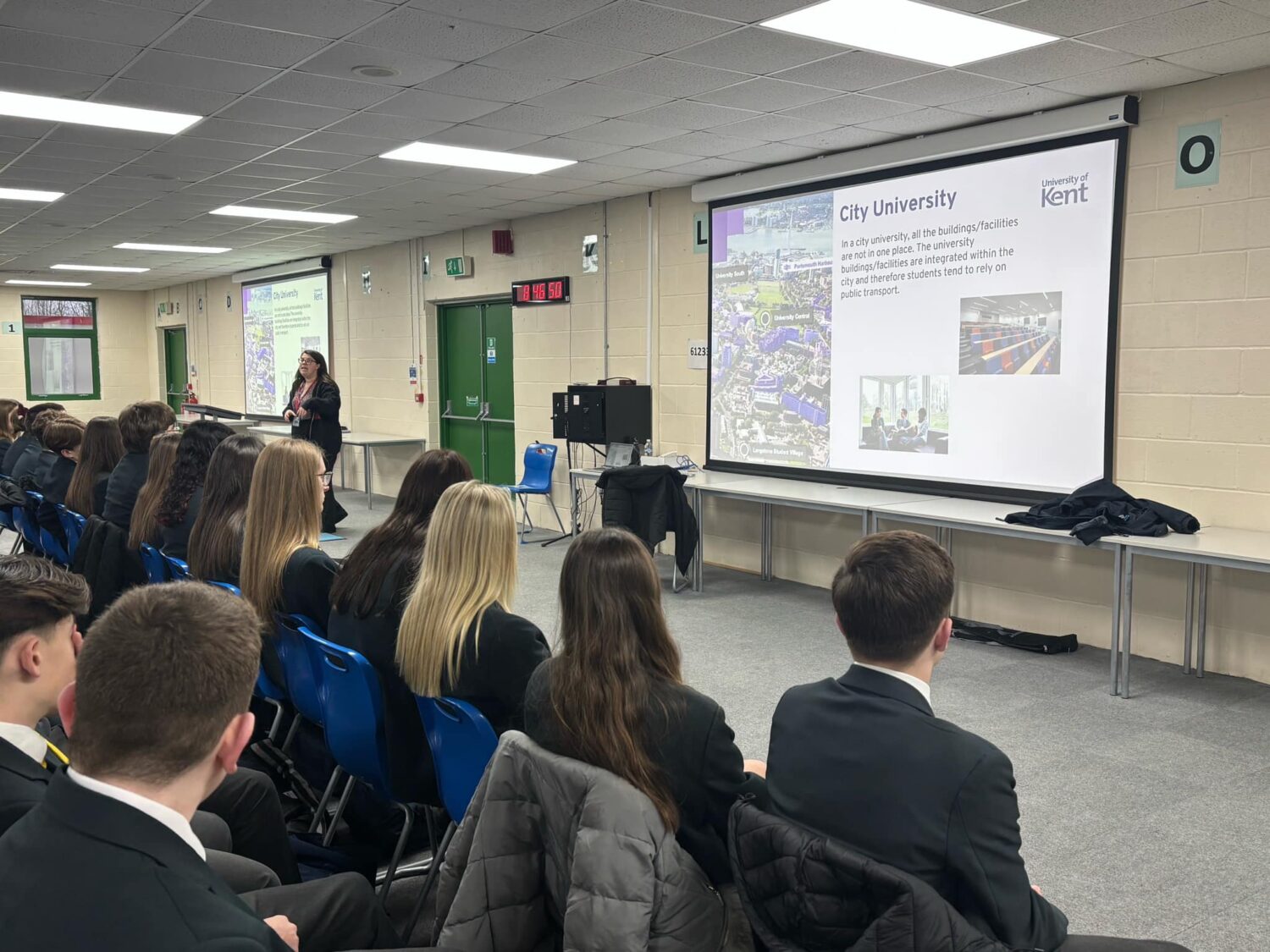 Students watching a presentation